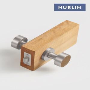 Nurlin 황동  가죽 문짝 손잡이 세트  장붓 구멍 통로  프라이버시 텀블 턴 데드볼  더미 브러시드 니켈