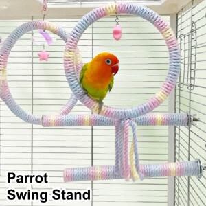 컬러 코튼 앵무새 극 유연한 걸이클립 스윙 다채로운 농어 회전 편안한 버드 로프 애완 동워터 용품