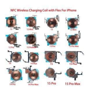 NFC 무선 충전 코일 스티커  볼륨 전원 플렉스 케이블  아이폰호환 14 플러스 프로 맥스용 교체 부품  10
