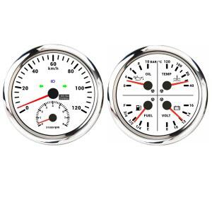 ELING 2 게이지 세트 110mm 4in1 다기능 0-120MPH 0-200km/h GPS 속도계 8000RPM 타코미터 12V 자동차 밴용