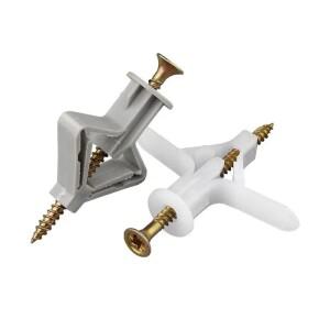 50/100피스 나비  플라스틱 석고 보드 앵커 마른 벽에서 나온 고정 나사 커튼 커튼 벽 콘센트 확장 튜브