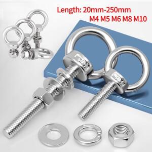 304 스테인리스 스틸 확장 리프팅 링 나사 너트와 와셔 세트  벽걸이용 볼트 포함 가구 고리