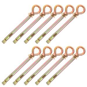 10개입 나사형 아연 도금 리프팅 링  헤비 듀티 확장 아이 볼트  체조 링 천장 설치용 콘크리트 벽 앵커