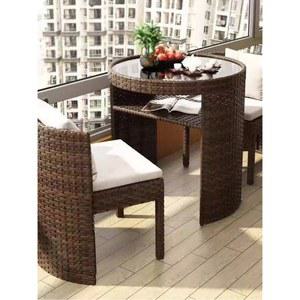 라탄 테이블 세트 발코니 의자 정원