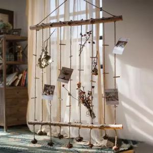 솔방울 모빌 벽장식 자연물 유치원 환경 교실 꾸미기 데코 마른 나뭇가지 원형 트리 장식