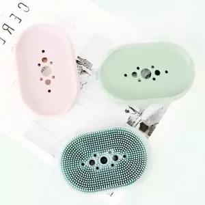 비누받침대 실리콘 홀더 그린 비누고리 욕실 소품 정리함 (WFKA85C)