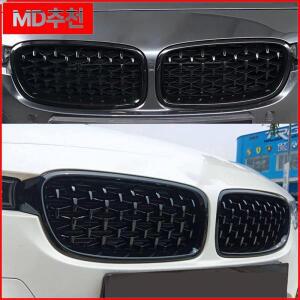 2012-2018 BMW 3 시리즈 F30 328i 330i 프론트 키드니 그릴 어셈블리 글로스 블랙 매직킷 다이아몬드 스타