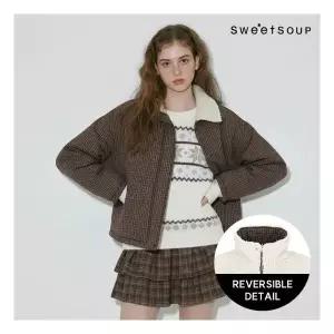 [SWEET SOUP] [TAG 159,000] 리버시블 체크 후리스 패딩 점퍼(WBCPAE1) 942798