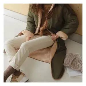 여성아웃터플리스 여자 겨울 여행 룩 양면 리버서블 롱 점퍼 후 942903