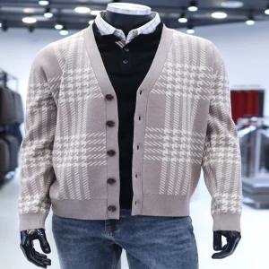 [STCO]STCO SS 안티 필링 Y넥 체크 가디건 F2KG25101