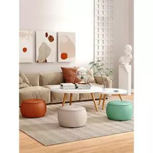 낮은 의자 원형 햇빛 화장대 스툴 둥근 거실 흰색 풋스툴 카페 현관 간이 체