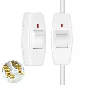 소형 가전제품 또는 침실 테이블 램프 책상용 2팩 인라인 코드 스위치 코드용 XGJUCE 교체 정격 6A 로커