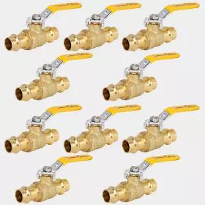 ABBIEMO 10PCS 3/4 EPDM O-링 1/4턴 풀 포트 차단 구리 튜브 연결을 위한 프레스 볼 밸브