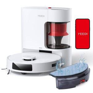 Yedi C12 플러스 로봇 청소기 및 걸레, 8000Pa 강력 흡입, 7주 먼지 보관, 백리스 먼지통, 퓨어사이클로네 테크, 제로탱글 브러시, 화이트