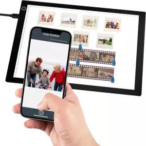 슬라이드 네거티브 뷰어 라이트 박스 필름 및 스캔용 테이블 /4A 패드 3레벨 백라이트 초박막 스캐너-USB