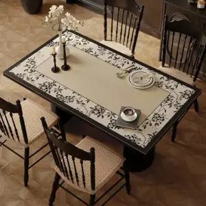 테이블웨어 플라워 디자인 홈데코 식탁보 방수 식탁커버 모던 식탁매트 잉크브랜치