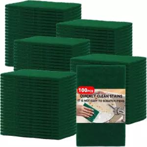 주방부터 욕실까지 모든 것을 위한 100팩 다용도 청소 패드 튼튼하고 재사용 가능한 비 스크래치 - 접시