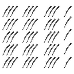 50PCS 블랙 라인스톤 점보 바비 핀 바렛 반짝이는 헤어 스타일링 장식용 장식 뱅스 메탈 클립 크리스탈