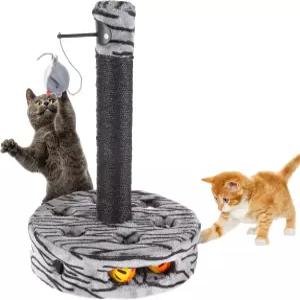 고양이 긁기 포스트 - 시살 로프 긁기와 실내 고양이용 걸이 장난감이 있는 인터랙티브 놀이 공간