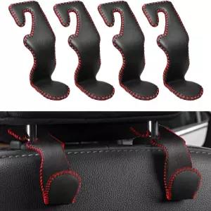 밀람 4팩 44파운드 적재 용량의 우수한 가죽 카시트 헤드레스트 후크 행거 수납 정리함 핸드백용 범용