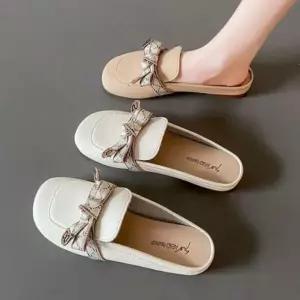 [하프클럽/]고급 리본 프렌치 플랫 슈즈 정장 캐쥬얼 구두 슬리퍼