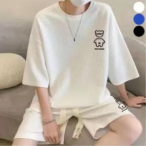 [하프클럽/]남자 여름 시원한 쿨 와플 반팔 반바지 추리닝 세트