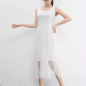 레이어드 원피스 여름 민소매 프릴 쉬폰 나시원피스 WFIKX3N