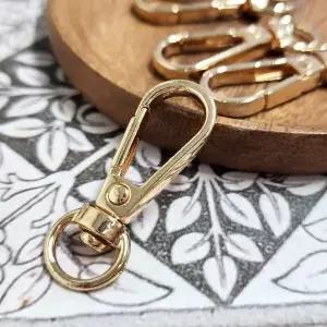 키링 회전개고리 가방 열쇠고리 부자재 38mm 골드 1P