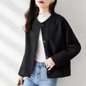 [라일리의류] Rly F35891 봄 가을 라운드 루즈한 모직 코트  44496079)