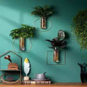 감성 인테리어 액자 빈티지 화분 디자인 꽃병 포인터 포토스 벽걸이 수경재배 유리 녹색 식물 식탁 벽 장식