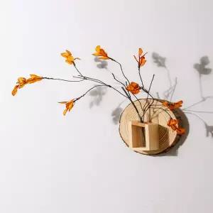 감성 인테리어 액자 빈티지 화분 디자인 꽃병 포인터 소박한 스타일 천연 원목 벽걸이 유리 수경재배 장식