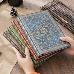 호환 B5 레트로 노트북 128매 두꺼운 사무용 메모장 궁전 하드커버 여행 노트북 학생 일기장 선물 저널