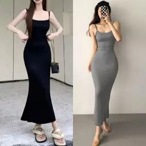 무지 포인트 민소매 슬림핏 휴양지 등부분 원피스 홈웨어 붙는 여성롱