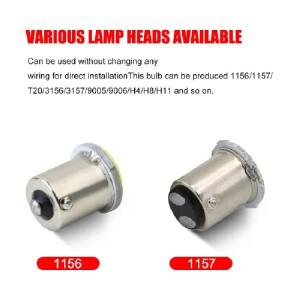 루보식 10 PCS P21W 1157 BAY15D LED 전구 방향 지시등 COB 12V 7000K 밝은 흰색 자동차 주차 브레이크 램