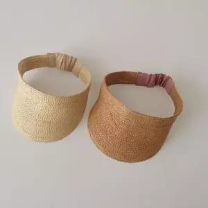 아동 썬캡 모자 밀짚 칼라밴딩 왕골 라피아