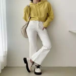 여성 블랙진 화이트진 세미부츠컷 긴바지 (WFKB3UK)