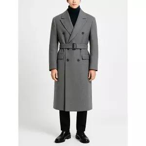 [하프클럽/]갱카라 더블 롱 벨티드 로브 코트 정장 울혼용 싱글 모직 하프