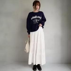 [다잇템] 여성 층이 세무 가을겨울 있는 프릴 소프트 롱스커트_24013796_588872