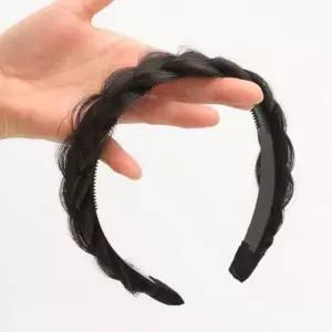 [하프클럽/]여성 땋은머리 헤어밴드 벼머리 꽈배기 가발 한복 머