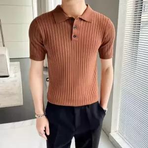 [프로셀러] 남성 3컬러 데일리 단정한 카라 반팔 니트티셔츠