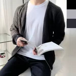 [프로셀러] 남자 지퍼 니트 가디건 1P 브이넥 겨울 남친룩 캐주얼