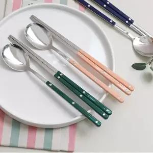 모던한 컬러 수저 젓가락 세트 1P 가정용 손님 한식기 (WFKB4BU)