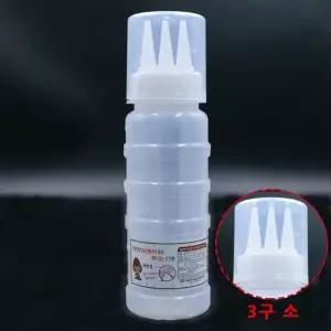 ( )참기름병 실리콘패킹 간장병 잘라쓰는 3구 뚜껑 소스병 소형 300ml 양념통 식초병