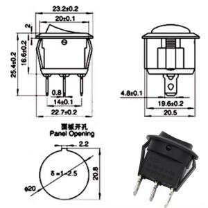 호환 LED 조명 자동차 대시 보드 밴 라운드 로커 스위치  ON/OFF  12V  6A  2 핀  3 4 1 개