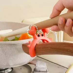 앙증맞은 꽃게 실리콘 후라이팬 냄비 국자 뒤집게 조리도구 받침대