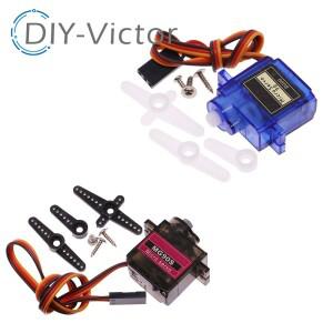 호환 SG90 아두이노 장난감 비행기 고정 날개 헬리콥터 항공기 모델용 보트 메탈 기어 180 360