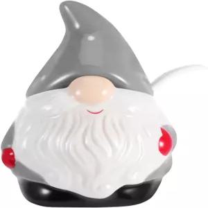 뚜껑과 숟가락이 있는 헤모톤 크리스마스 세라믹 조미료 병 산타 쿠키 도자기 소금 용기 크리에이티브