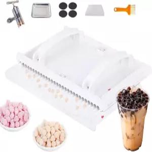 TREYX 수동 타피오카 펄 메이커 기계 3-12mm DIY 도구 성형 필 타로 볼 카사바 러빙 보드 (5mm)