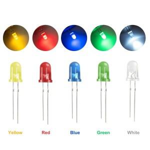 호환 450개 3mm LED 다이오드  조명 키트 박스 5가지 색상  미니 모듬 라운드 탑  DIY 프로젝트용 발광