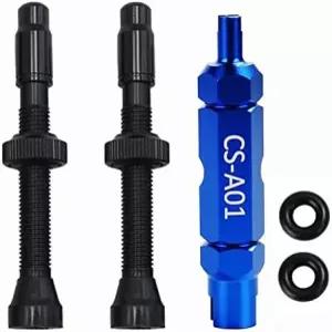 튜브리스 36mm / 44mm 60mm 밸브 스템 키트 코어 제거 도구가 있는 자전거 프레스타 - 합금 캡 초경량 쌍